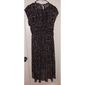 Simply Vera Wang Party Dress size Medium Layered Chiffon Long Midi Black Pink